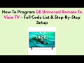 How To Program GE Universal Remote To Vizio TV - Full Code List Step-By-Step Setup
