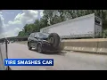 captures tire flying across I-76 before slamming into SUV in Philadelphia