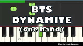 Download BTS - Dynamite (Right Hand Slow \u0026 Easy Piano Tutorial) MP3