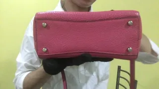TBC Coach Bright Pink Pebbled Leather Mini Blake Carryall Two-way Bag