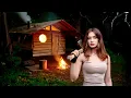 Download Lagu One Month Alone: She Builds a Log Cabin in the Wild | Wood Stove \u0026 Bed (ASMR)