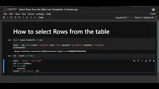 MySQL using Python - Select Rows from the Table