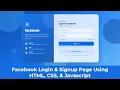 Facebook Login Signup Page using HTML CSS Javascript Fadin Media