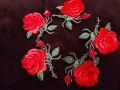 Qingxii Decorr Colorful Red Rose Flower Sewing on Embroidered Patches Clothes Dress H Review