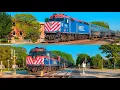 Metra UP North Line Trains at Wilmette and Kenilworth Metra UP Nord a Wilmette et Kenilworth