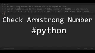 Armstrong Number Python