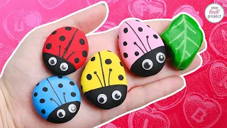 Ladybug Painted Rocks Cute and Simple Rock Painting Idea