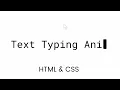 How to Create Simple Text Typing Animation using HTML CSS only Hindi