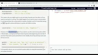 25 - Learn Basic JavaScript Quoting Strings with Single Quotes
