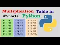 Multiplication Table in python Python tutorial