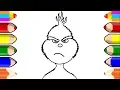 How To Draw The Grinch Coloring Pages for Kids Learn Color For Toddles Amazing Kids Coloring Page