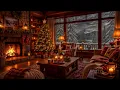 NO ADS 🎄❄️ Snowstorm Outside, Warm Fireplace Inside 🔥 Cozy Christmas Night with Howling Wind Sounds