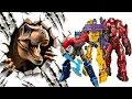TRANSFORMERS Devastation - Constructicons combine to become Devastator vs Dinosaur Optimus Prime
