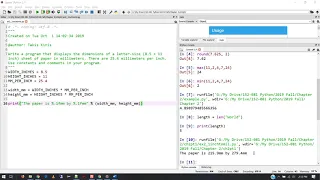 Programming in Python - Chapter 2 Exercises Part 1