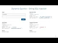 Data Protection - SQL Injections String Injection