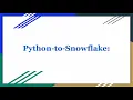 Connection of Snowflake using python