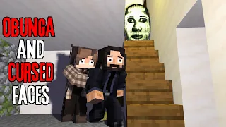Obunga and Cursed Faces Appeared Outside an Abandoned Cabin | Minecraft Horror Story