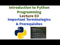 important terminologies in programming python VTU First Year BE