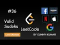 Valid Sudoku HashSet Matrix 36 LeetCode Day 20