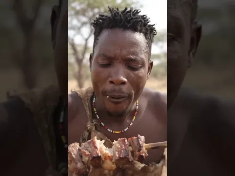 🥩 Traditional Hadzabe Meat Roasting Over Open Fire