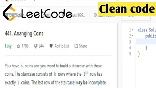 441 Arranging Coins Leetcode 441 Searching in Arrays Leetcode CoderNIght