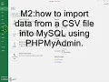 how to import and export a csv file in a php myadmin database