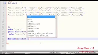 10 2D ASSOCITIVE ARRAY WITH FOREACH LOOP IN PHP