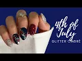 4th of July Glitter Ombre Dip Powder Nails At Home