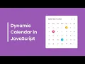 Create A Dynamic Calendar in HTML CSS JavaScript Calendar in JavaScript