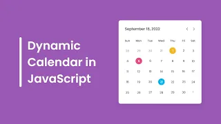 Create A Dynamic Calendar in HTML CSS JavaScript Calendar in JavaScript