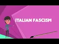 What is Italian Fascism Explain Italian Fascism Define Italian Fascism Meaning of Italian Fascism