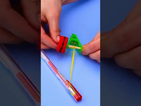 🖊️ Pen & Rubber Band Car – Cool School Craft! 🚗