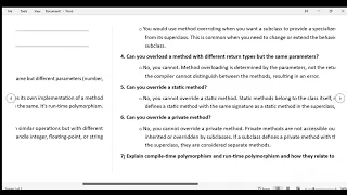 Java Interview questions and answers about Method Overloading and Method Overriding
