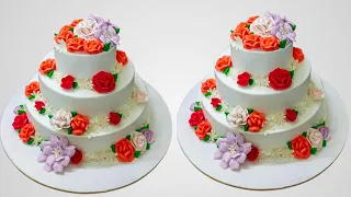 Cake making and cake design || Big Pastry Cake Pastry Cake Recipe - Creamy Cake. Cake Decoration