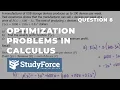 Calculating Maximum Profit Calculus Optimization Problem
