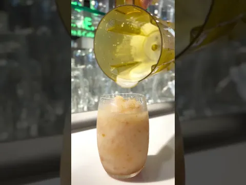 Possmei boba tea supplier - Peach slush Macchiato