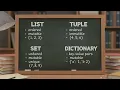 Python Tutorial Part 4 Lists Tuples Sets and Dictionaries Explained Simply