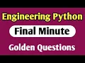 Engineering Semester 1 Python Final Minutes Golden Questions Vincent Maths