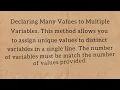 Declaring Many Values to Multiple Variables Level 1 Problem 3