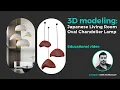 3D Modeling Japanese Living Room Oval Chandelier Lamp 3DsMax 2024 Tutorial Object Modeling