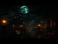 Spooky Halloween Village Ambience : Spooky Sounds, Rain And Thunder Sounds And Halloween Music 🎃