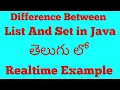 What is Difference Between List And Set in java Telugu