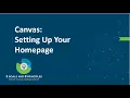 Canvas Setting Up Your Homepage