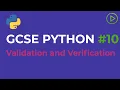 GCSE Computer Science Python - Validation and Verification