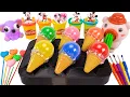 Download Lagu How To Make Rainbow Colorful Ice Cream Star Tray Kinetic Sand \u0026 Cutting ASMR 🌈| Satisfying Video