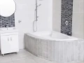 Salina White Built-in Left Hand Corner Bath - 1500 x 960mm AQWHCR0002L