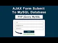 Ajax Form Submit to POST JSON Data in MySQL Database using PHP and AJAX