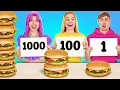 Lagu 1000-lagen Eten Challenge 🍔😂 Epische Eetstrijd | 123 GO! FOOD