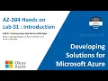 okay azure AZ 204 Lab 01 Introduction