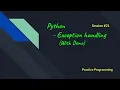 Python In Tamil 21 - Exception Handling try-except-else-finally
